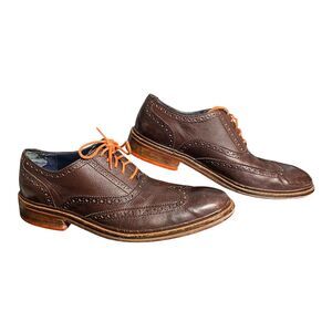 Cole Haan Shoes Mens Size 10.5 Brown Wingtip Oxford Brogue Leather Dress Casual
